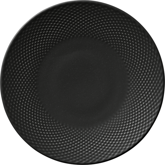 Plate flat round coupe embossed coal 24cm