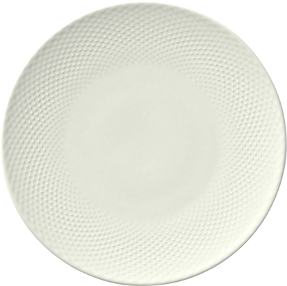 Plate flat round coupe embossed cream 24cm