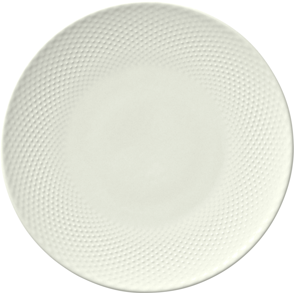 Plate flat round coupe embossed cream 28cm