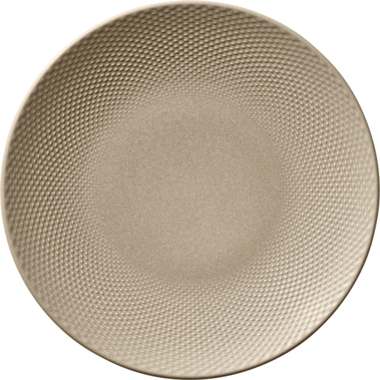 Plate flat round coupe embossed almond 28cm