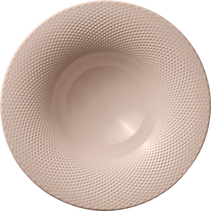 Plate deep round coupe embossed blush 27cm