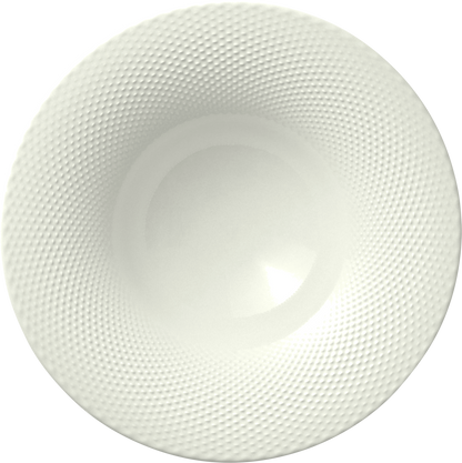 Plate deep round coupe embossed cream 27cm