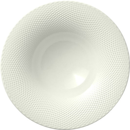 Plate deep round coupe embossed cream 27cm