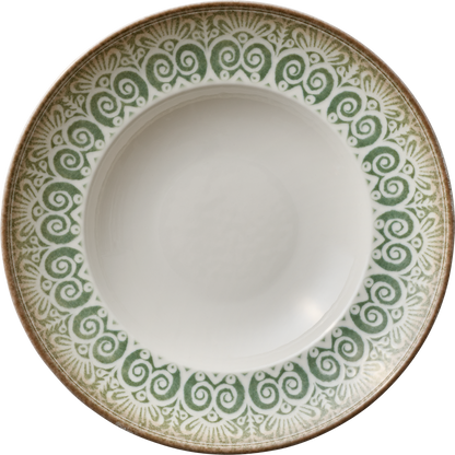 Plate deep round with rim jade 27cm