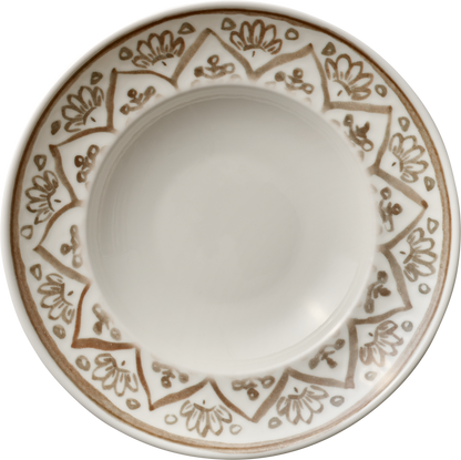 Plate deep round with rim sienna 27cm