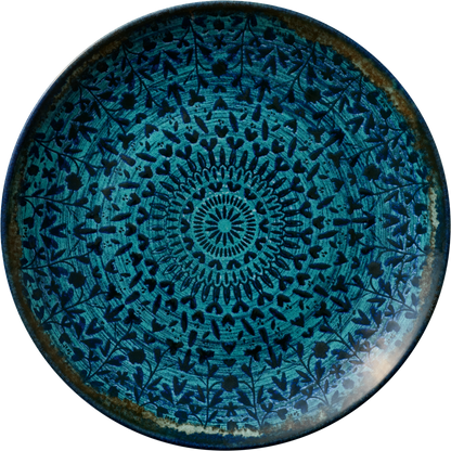 Plate flat round coupe indigo 33cm