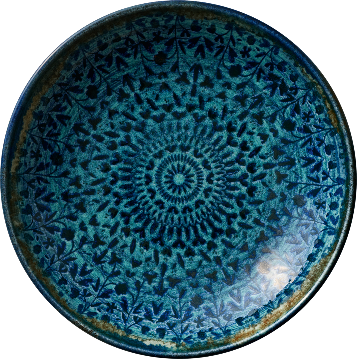 Plate deep round coupe indigo 25cm