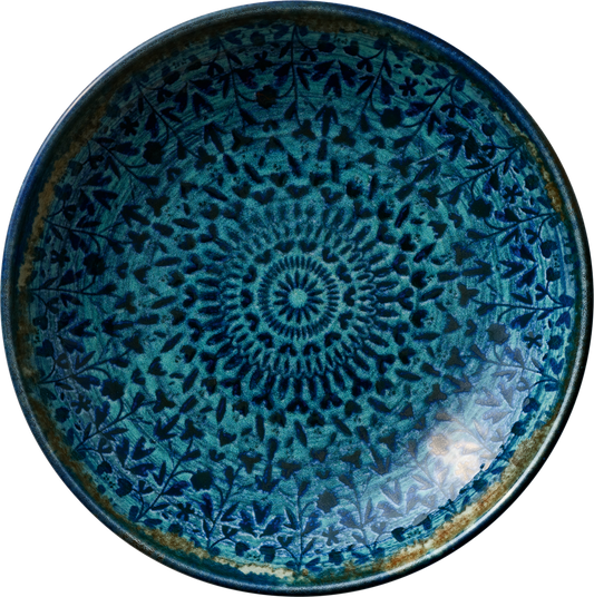 Plate deep round coupe indigo 25cm