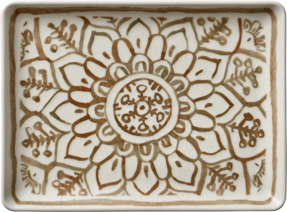 Platter rectangular sienna 23x17cm