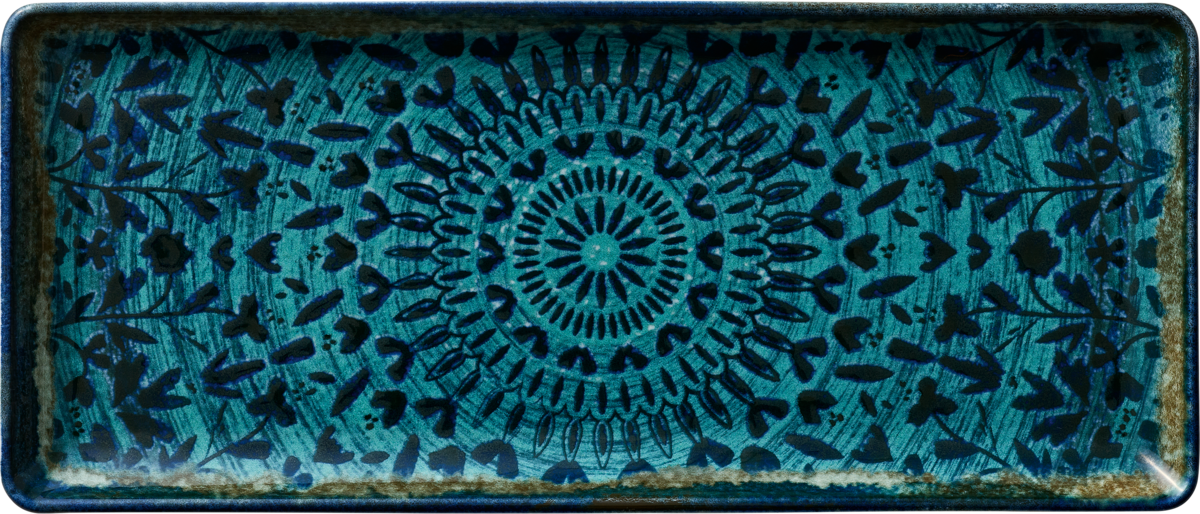 Platter rectangular indigo 35x15cm