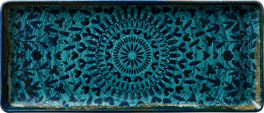 Platter rectangular indigo 35x15cm