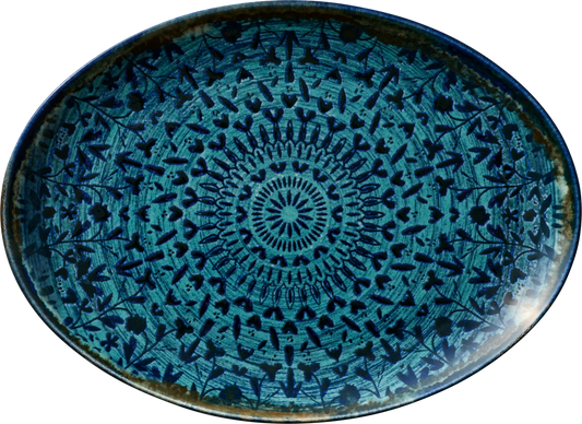 Platter oval coupe indigo 32x24cm