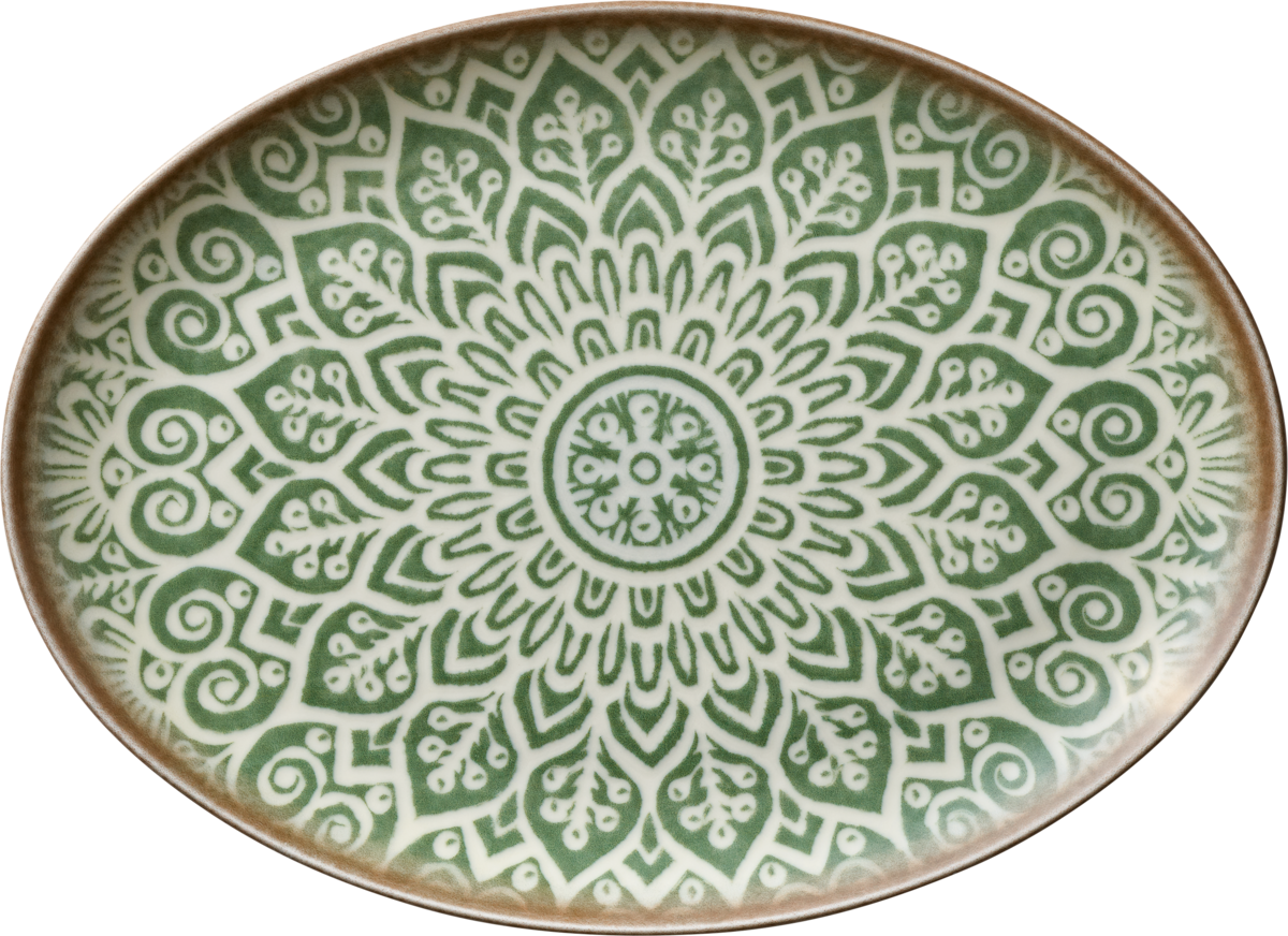 Platter oval coupe jade 32x24cm