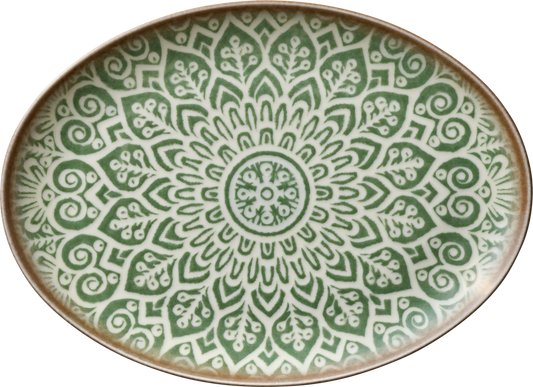 Platter oval coupe jade 32x24cm