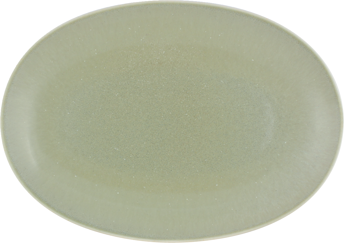 Platter oval coupe matcha 32x24cm
