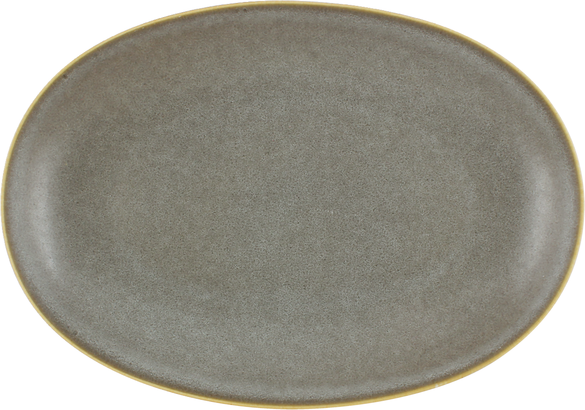 Platter oval coupe smoke 32x24cm
