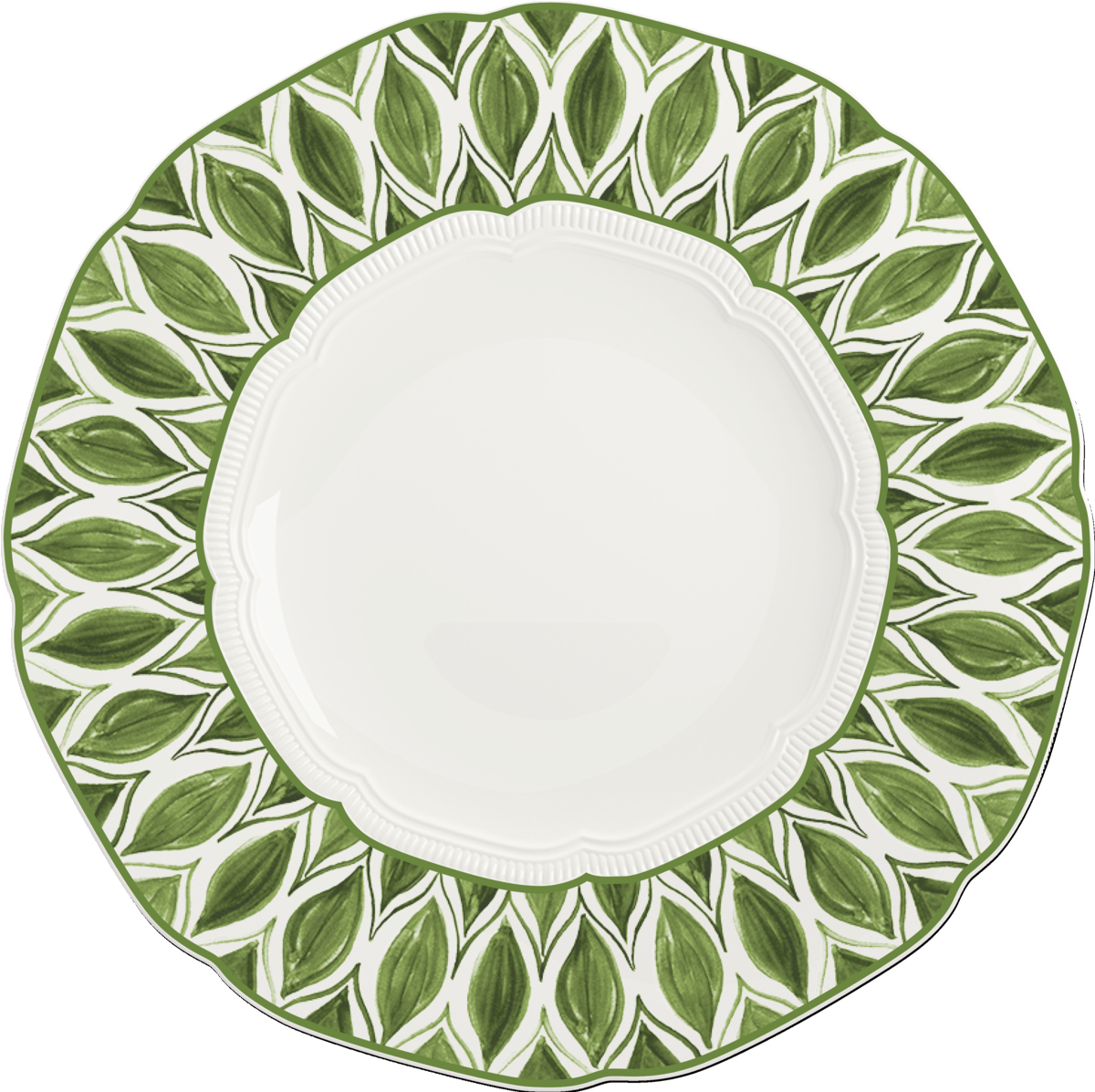 Plate flat round with rim embossed 29cm