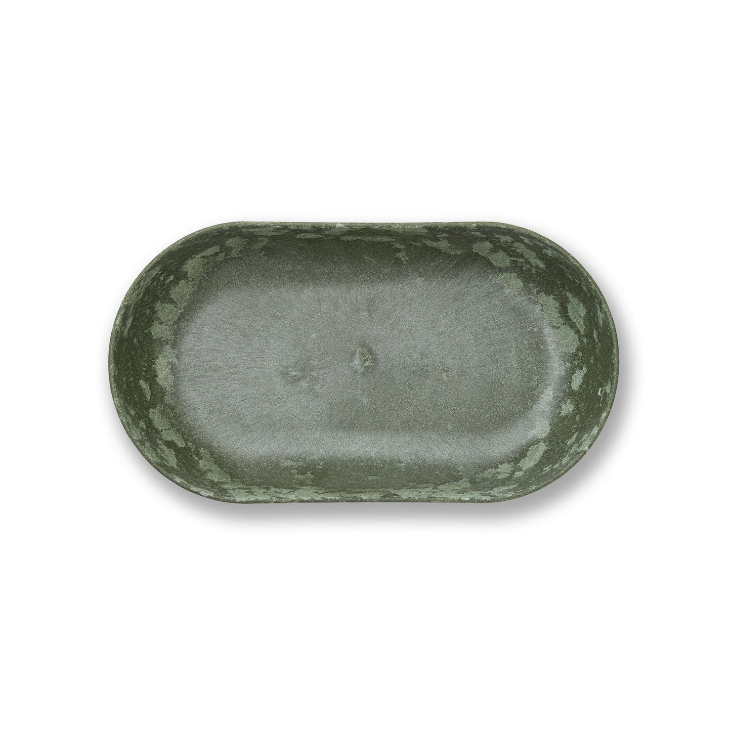 Platter oval 35cm green