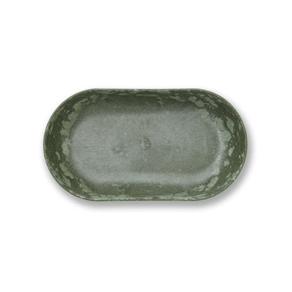 Platter oval 35cm green