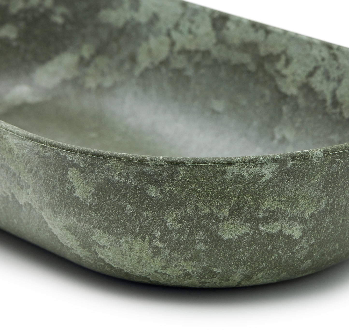 Platter oval 35cm green