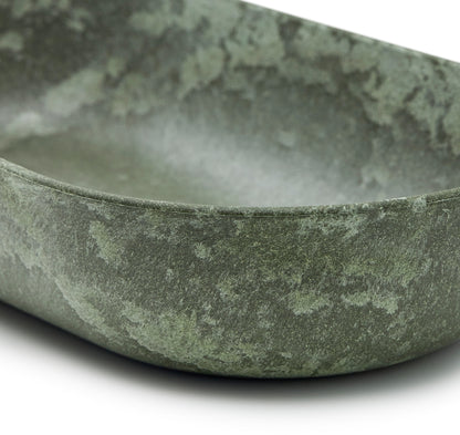 Platter oval 35cm green