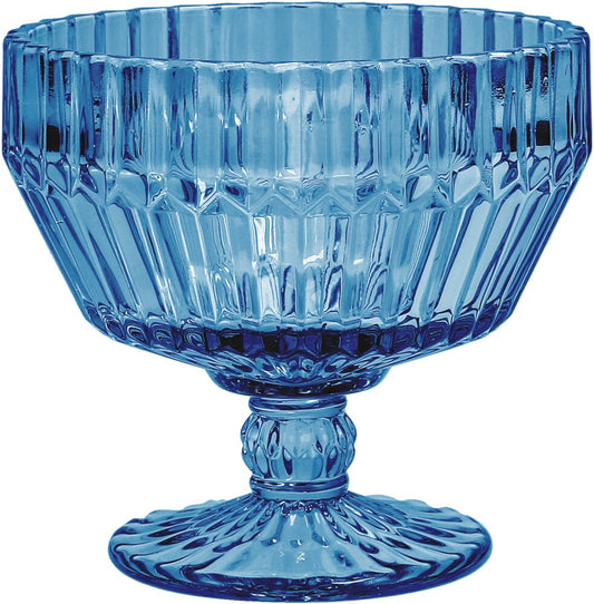 ARCHIE Footed Glass Bowl 11cm cornflower