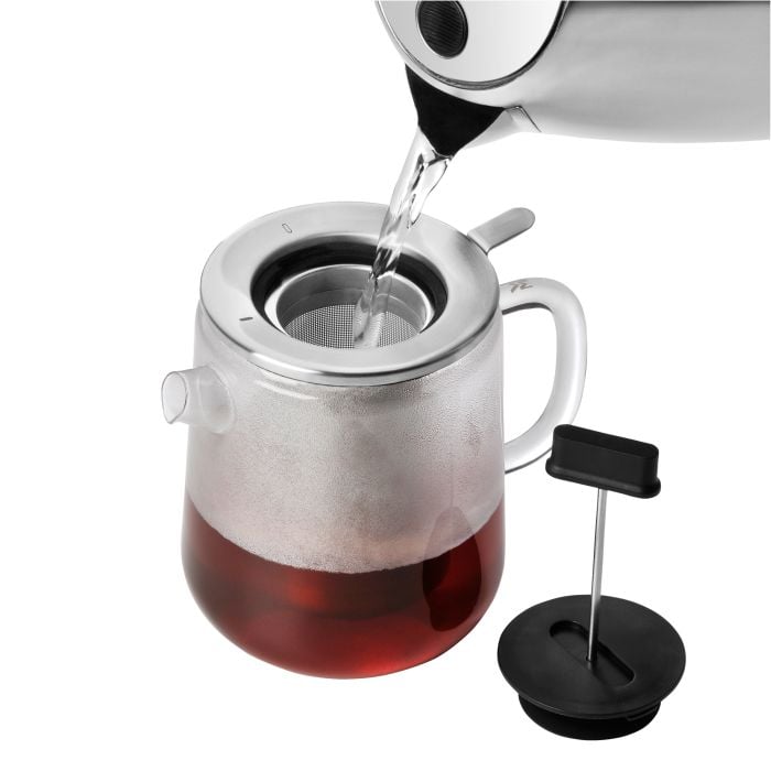 Tea pot with tea strainer and Rechaud SENSITEA