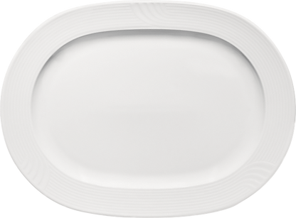 Platter oval with rim embossed 32x24cm