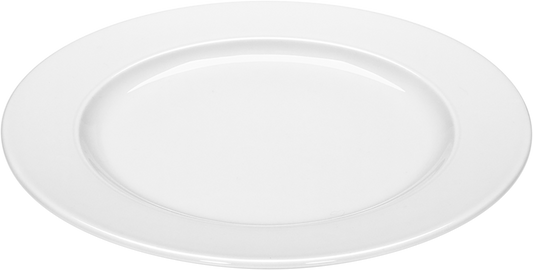 Plate flat round with rim 25cm