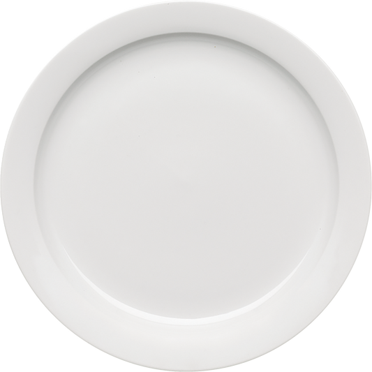 Plate flat round with rim plain bottom 25cm