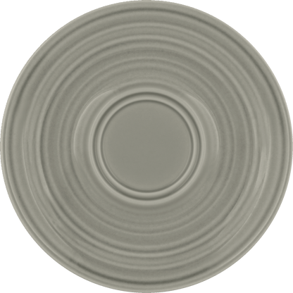 Saucer round double well structure GRAY 16cm