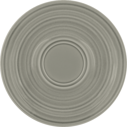 Saucer round double well structure GRAY 16cm