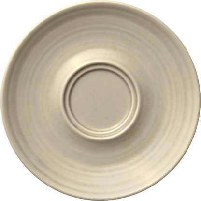 Saucer round with double well structure SAND 16cm