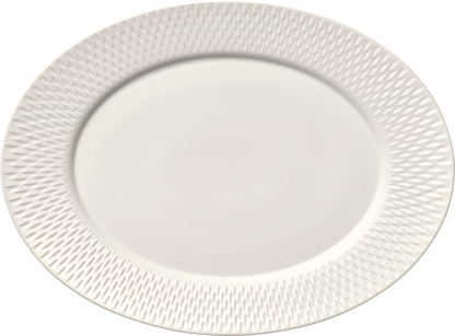 Platter oval with rim embossed 24x18cm