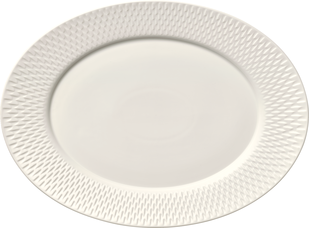 Platter oval with rim embossed 33x24cm