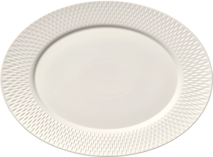 Platter oval with rim embossed 38x28cm