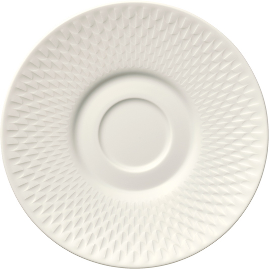 Saucer round with double well embossed 17cm