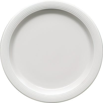 Plate half-deep round with rim embossed 25cm