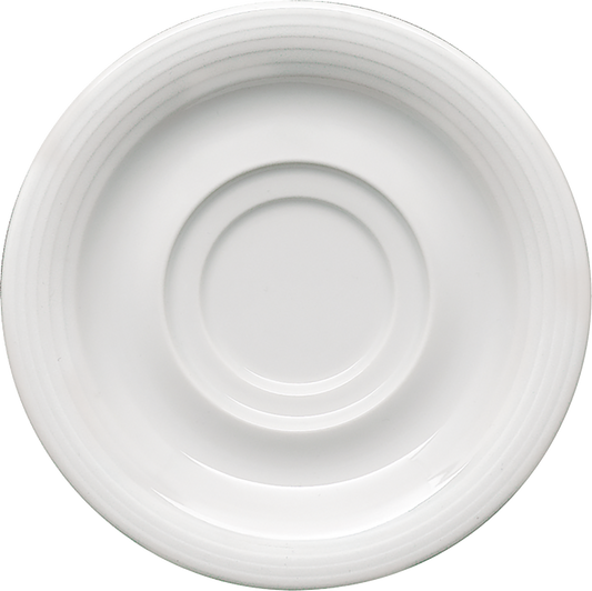 Saucer round with double well embossed 16cm