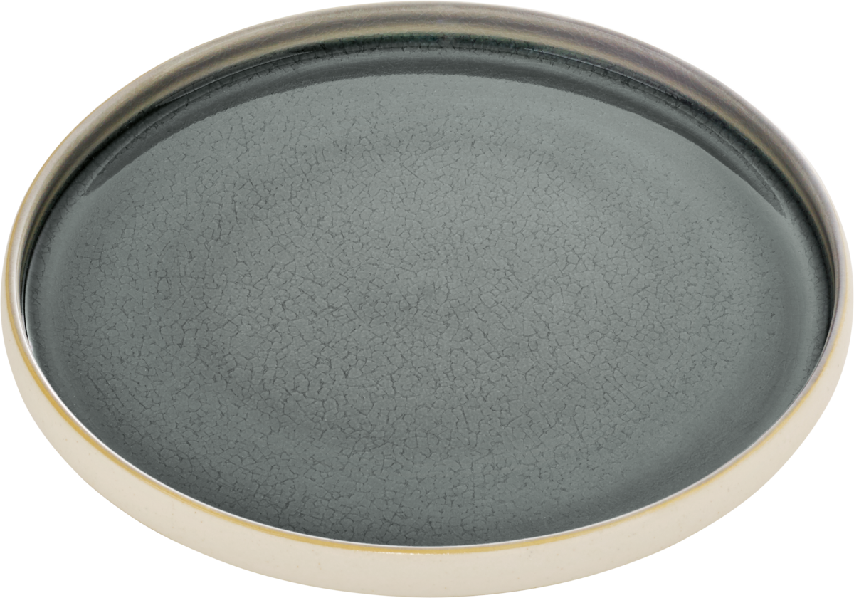Plate flat round grey 27cm