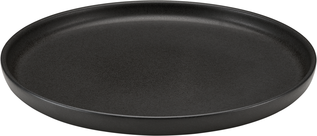 Plate flat round black 28cm