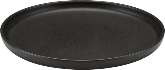 Plate flat round black 28cm