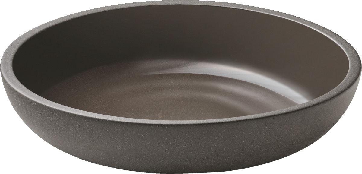 Plate deep round coupe taupe 20cm