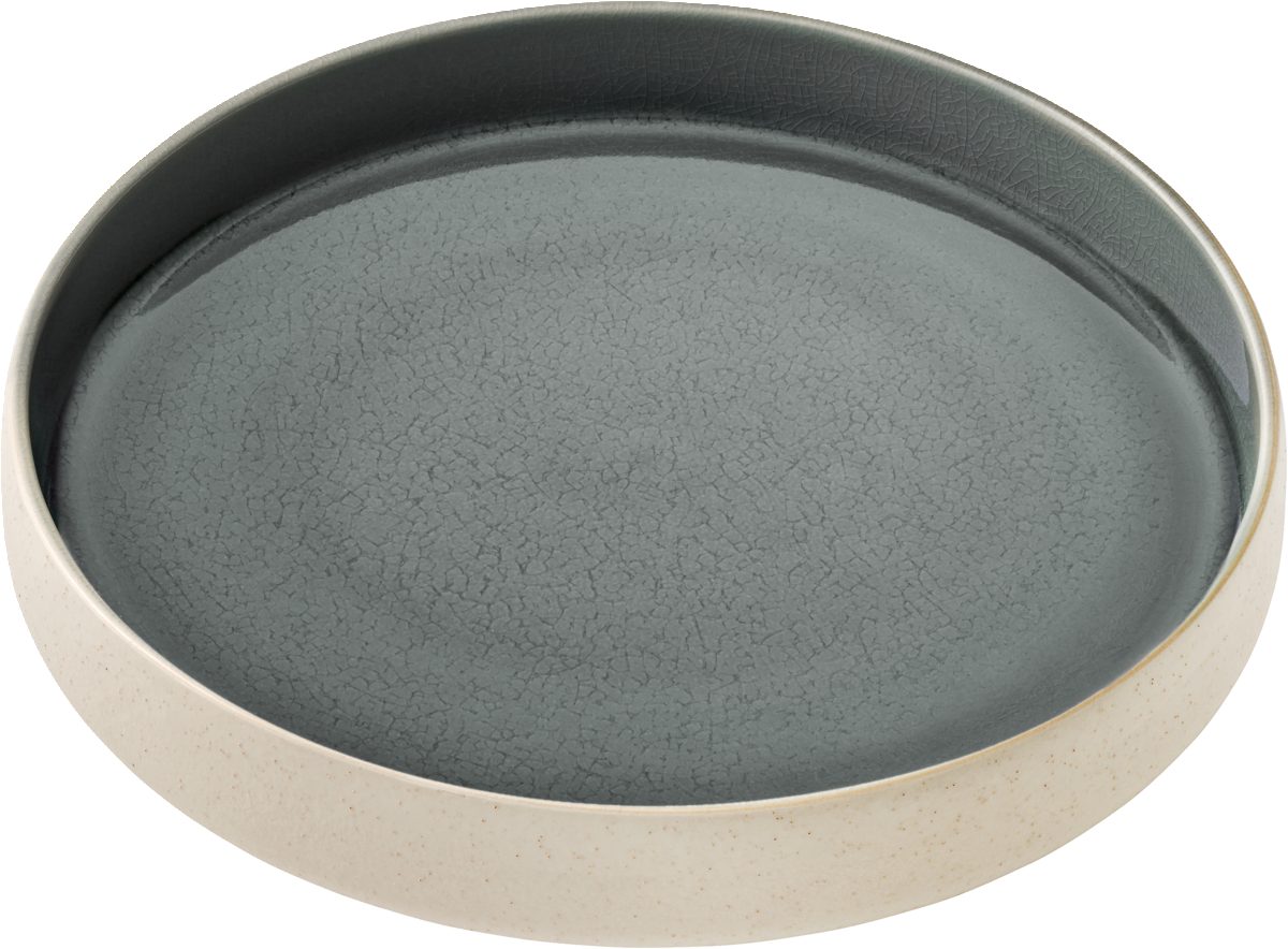 Plate round deep high rim grey 24cm