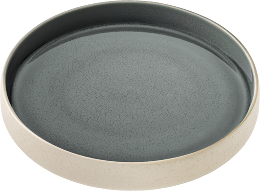 Plate round deep high rim gray 24cm