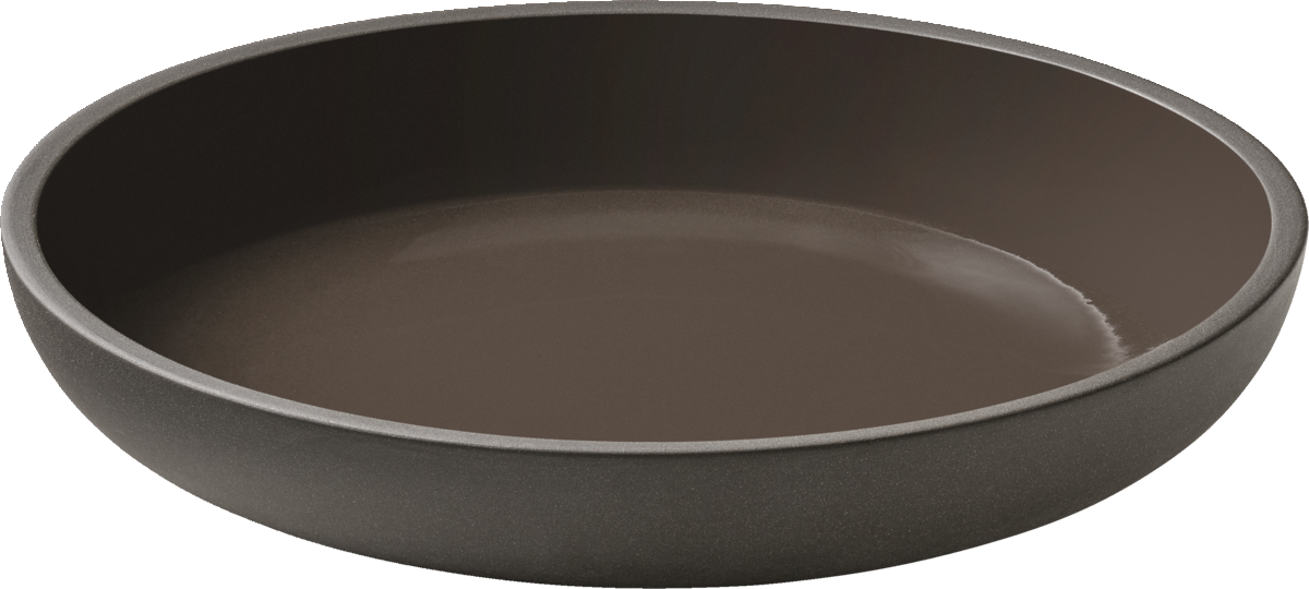 Plate deep round coupe taupe 26cm