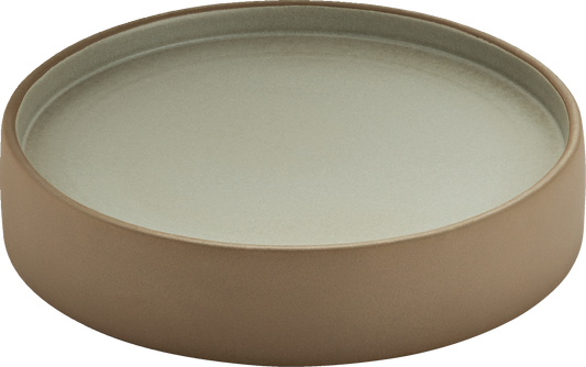 Plate flat/deep round beige/grey 21cm