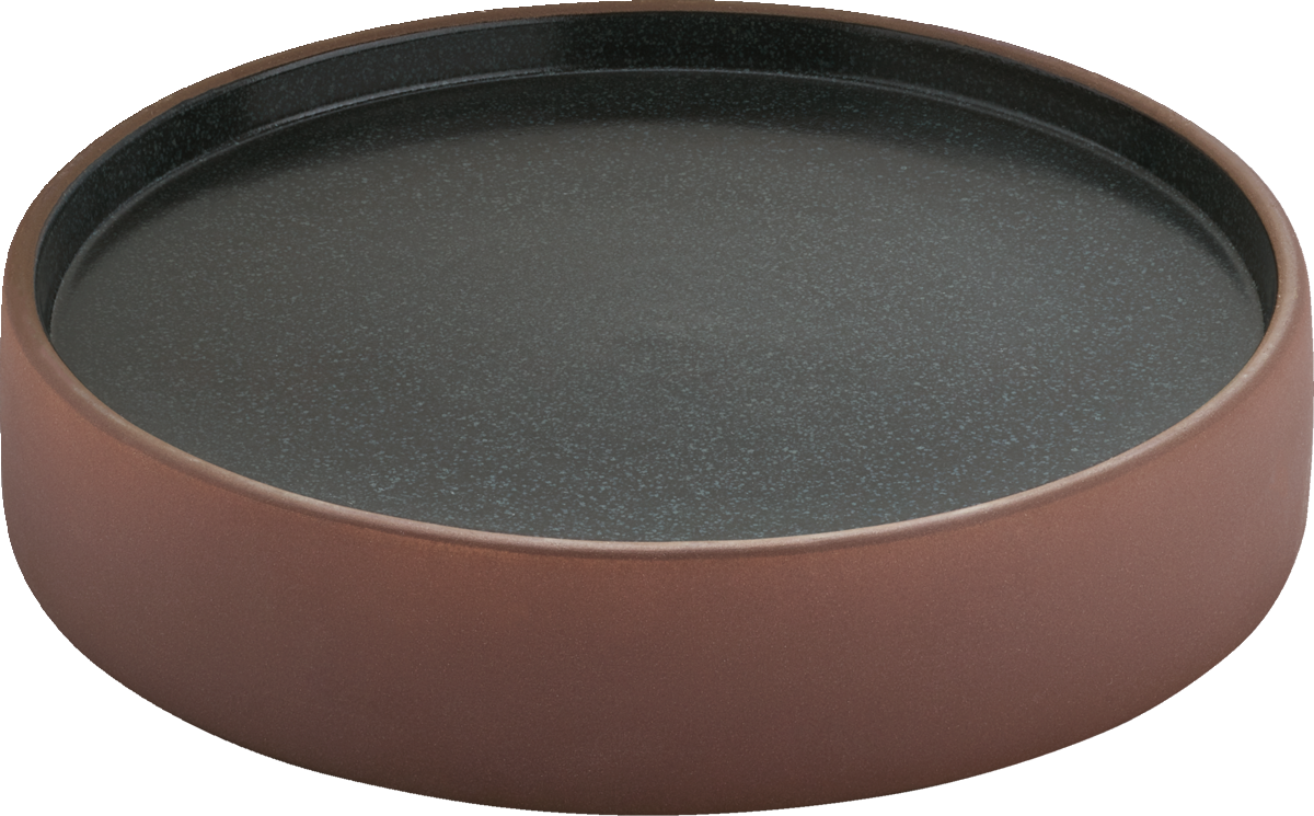 Plate flat/deep round brown/black 21cm