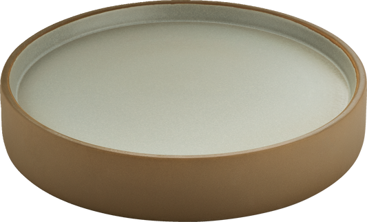 Plate flat/deep round beige/grey 24cm