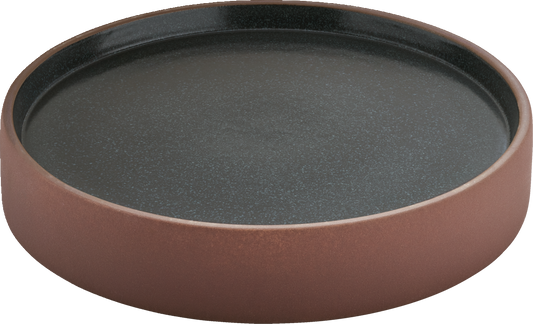Plate flat/deep round brown/black 24cm